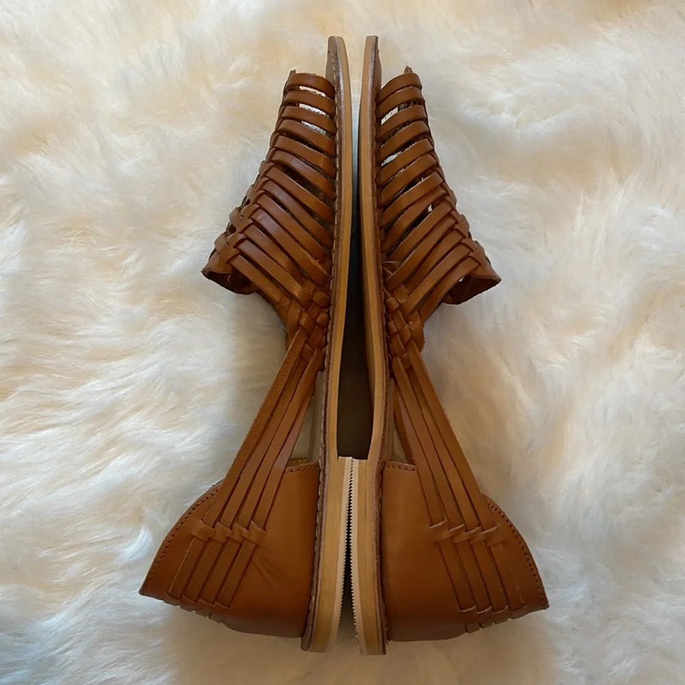 ASOS DESIGN size 8 Tan Florentine Woven Leather Sandals! - Picture 13 of 15